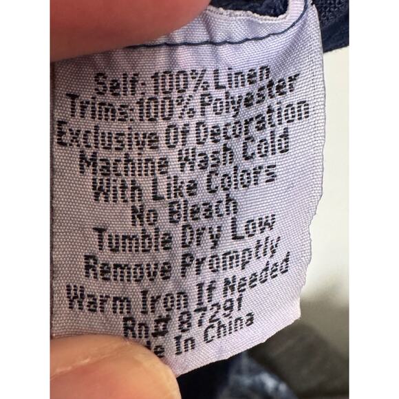 Johnny Was Embroidered Top Size XS Deep Plum Floral Embroidery Linen Blend Boho - Picture 6 of 8